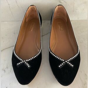Aquazzura Embelished Velvet Flats